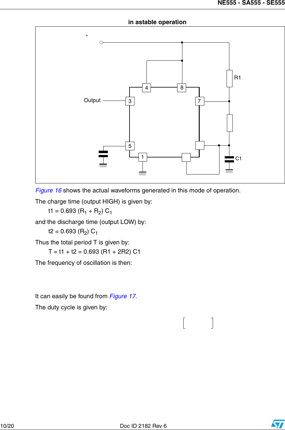 Datenblatt für NE555, SA555, SE555 von STMicroelectronics DigiKey